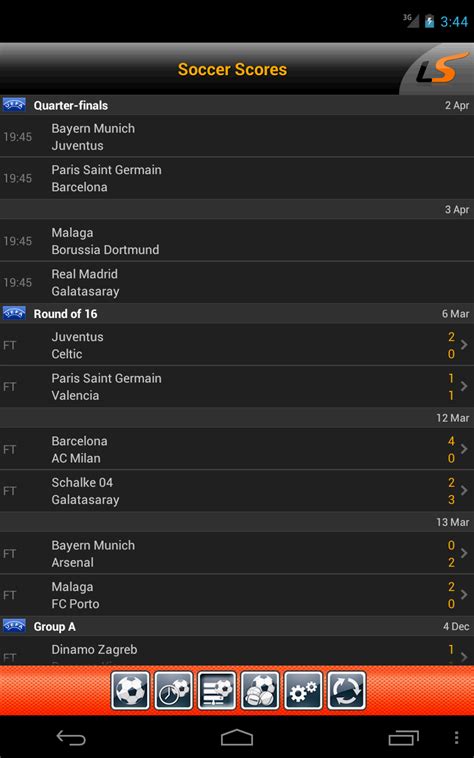 Livescore na mobil .